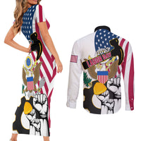 United States Labor Day Couples Matching Short Sleeve Bodycon Dress and Long Sleeve Button Shirts Happy Labor Day 4th September - Wonder Print Shop