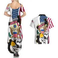 United States Labor Day Couples Matching Summer Maxi Dress and Hawaiian Shirt Happy Labor Day 4th September - Wonder Print Shop