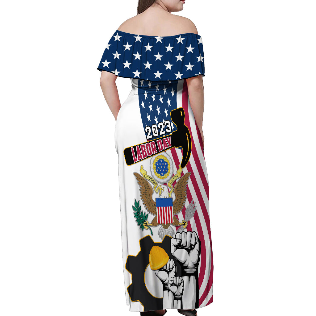 United States Labor Day Off Shoulder Maxi Dress Happy Labor Day 4th September - Wonder Print Shop