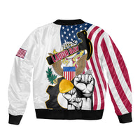 United States Labor Day Sleeve Zip Bomber Jacket Happy Labor Day 4th September - Wonder Print Shop