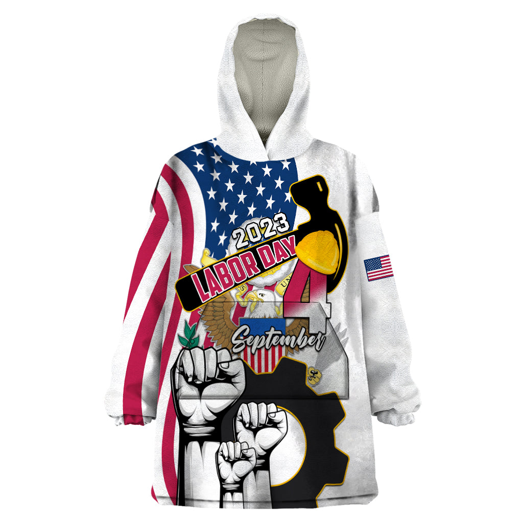 United States Labor Day Wearable Blanket Hoodie Happy Labor Day 4th September - Wonder Print Shop