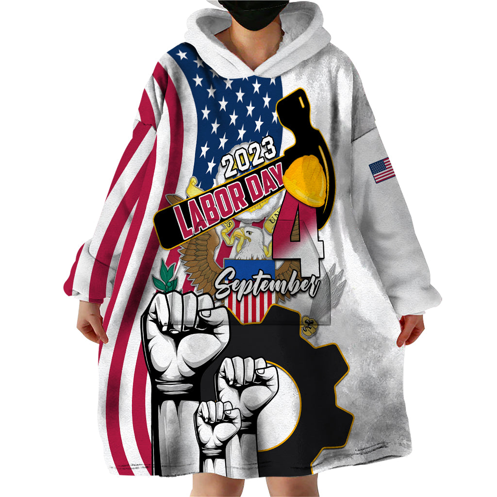 United States Labor Day Wearable Blanket Hoodie Happy Labor Day 4th September - Wonder Print Shop