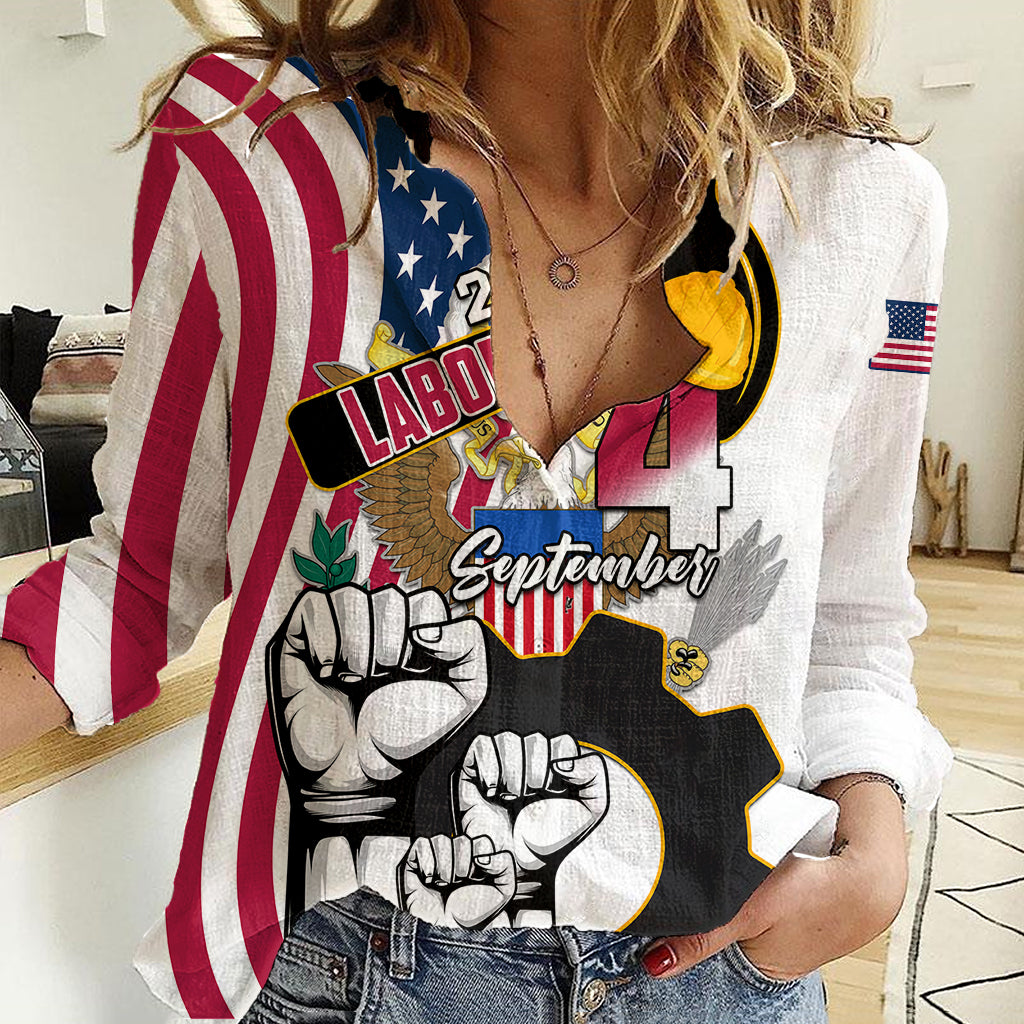 United States Labor Day Women Casual Shirt Happy Labor Day 4th September - Wonder Print Shop