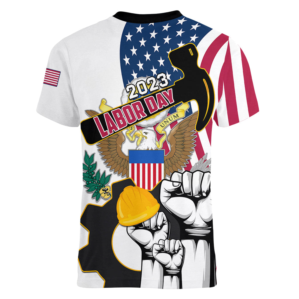 United States Labor Day Women V Neck T Shirt Happy Labor Day 4th September - Wonder Print Shop