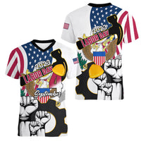 United States Labor Day Women V Neck T Shirt Happy Labor Day 4th September - Wonder Print Shop