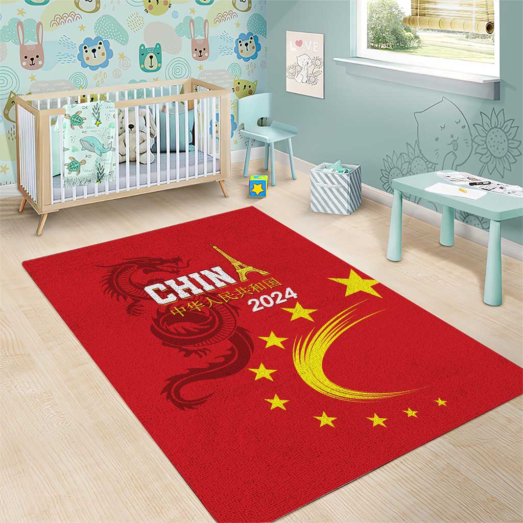 Custom China 2024 Area Rug Chinese Dragon Yellow Star - Wonder Print Shop