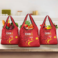 China 2024 Grocery Bag Chinese Dragon Yellow Star