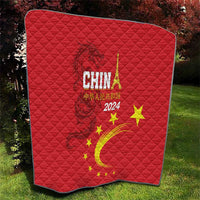 Custom China 2024 Quilt Chinese Dragon Yellow Star - Wonder Print Shop