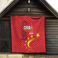 Custom China 2024 Quilt Chinese Dragon Yellow Star - Wonder Print Shop