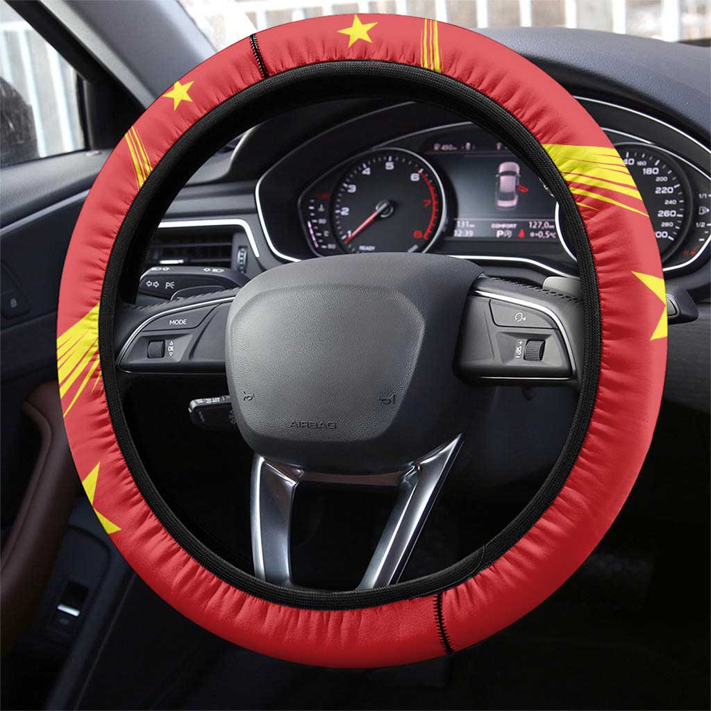 China 2024 Steering Wheel Cover Chinese Dragon Yellow Star - Wonder Print Shop