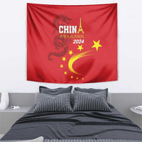 Custom China 2024 Tapestry Chinese Dragon Yellow Star - Wonder Print Shop