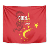 Custom China 2024 Tapestry Chinese Dragon Yellow Star - Wonder Print Shop