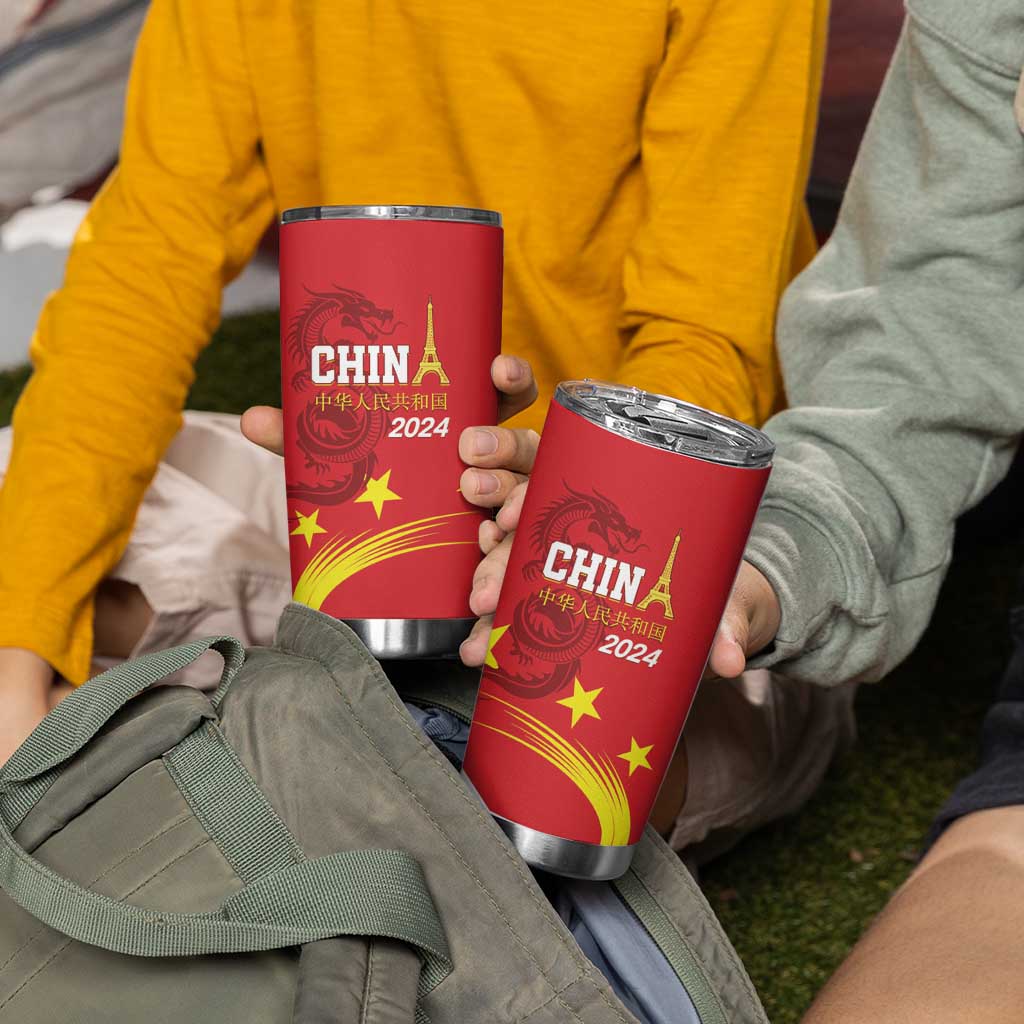 China 2024 Tumbler Cup Chinese Dragon Yellow Star - Wonder Print Shop