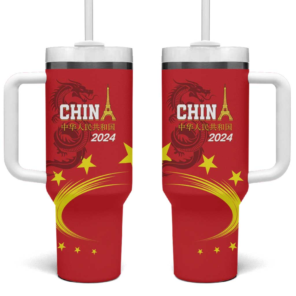 China 2024 Tumbler With Handle Chinese Dragon Yellow Star - Wonder Print Shop