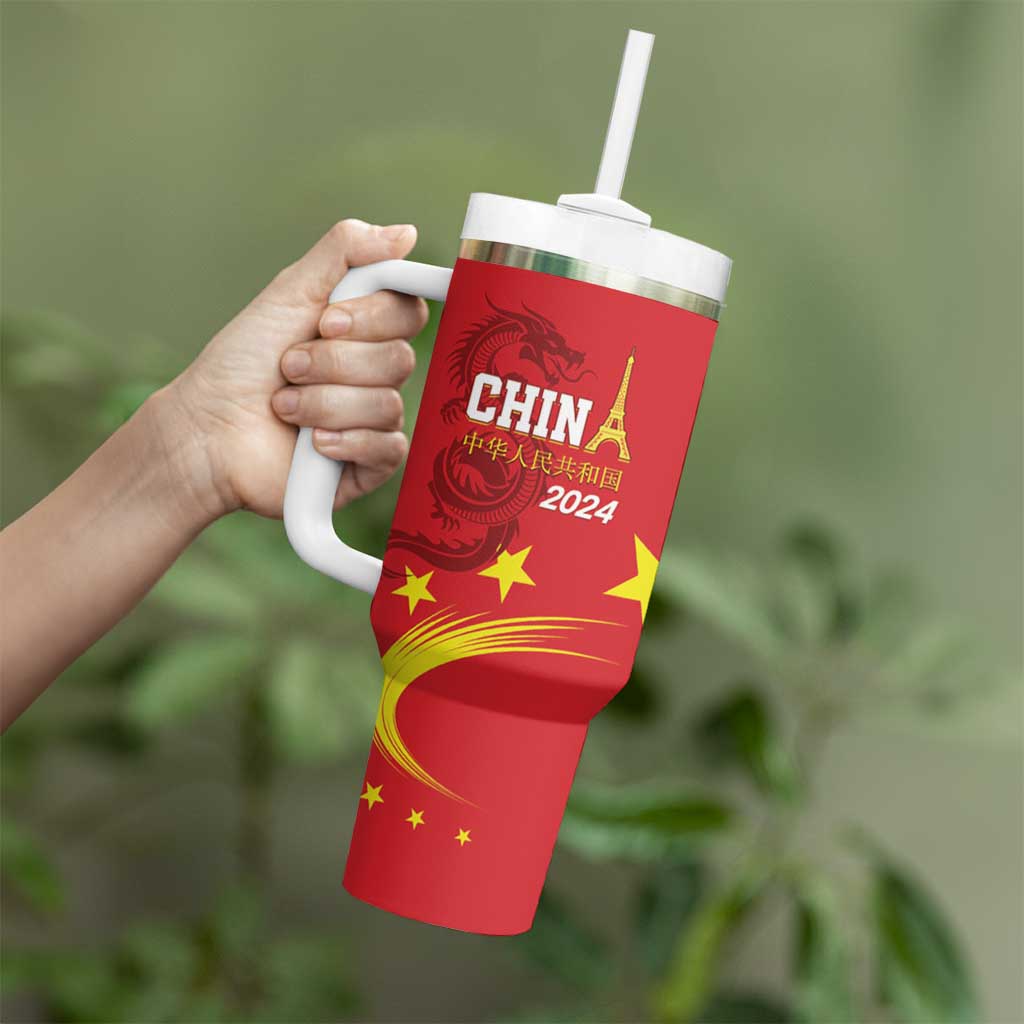 China 2024 Tumbler With Handle Chinese Dragon Yellow Star - Wonder Print Shop