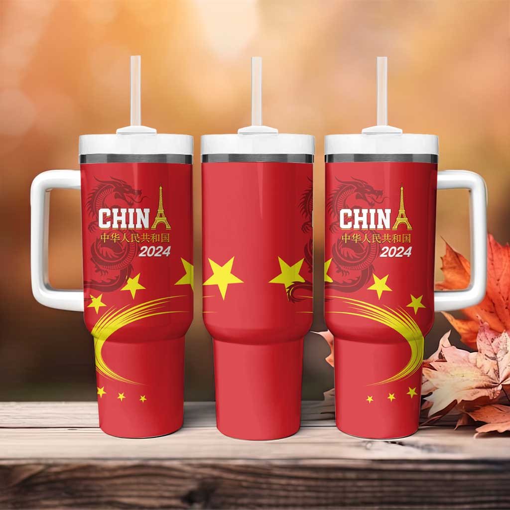 China 2024 Tumbler With Handle Chinese Dragon Yellow Star - Wonder Print Shop