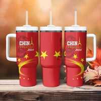 China 2024 Tumbler With Handle Chinese Dragon Yellow Star - Wonder Print Shop