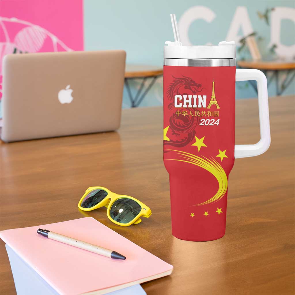 China 2024 Tumbler With Handle Chinese Dragon Yellow Star - Wonder Print Shop