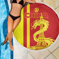 Custom China Beach Blanket Chinese Dragon With Eiffel Tower - Wonder Print Shop