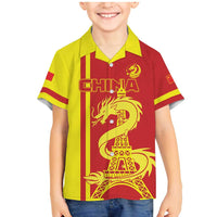 Custom China Family Matching Mermaid Dress and Hawaiian Shirt Chinese Dragon With Eiffel Tower - Wonder Print Shop