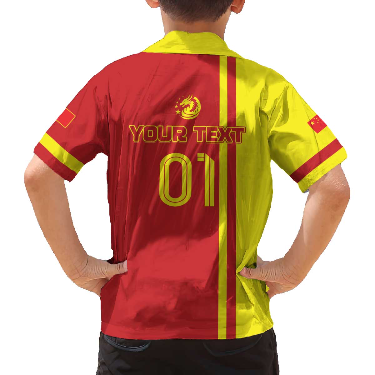 Custom China Family Matching Off Shoulder Short Dress and Hawaiian Shirt Chinese Dragon With Eiffel Tower - Wonder Print Shop