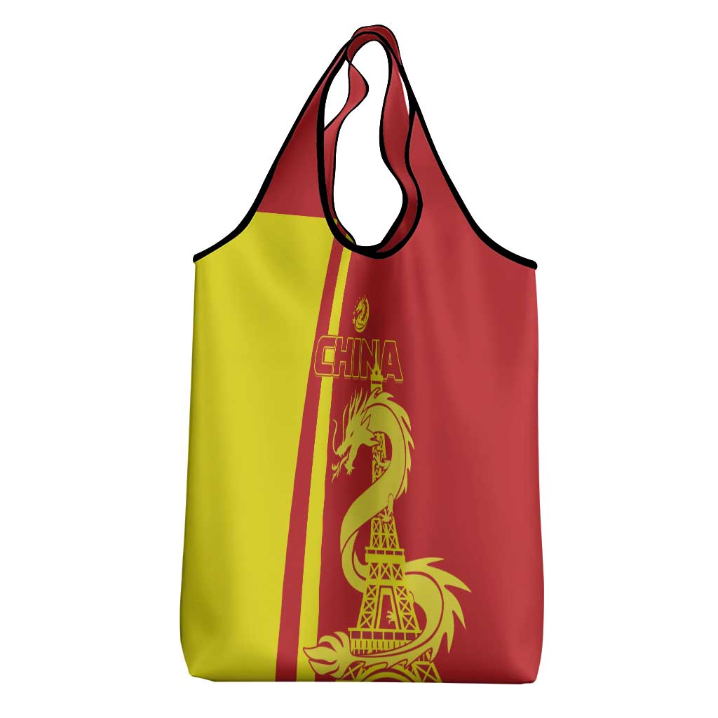 China Grocery Bag Chinese Dragon With Eiffel Tower