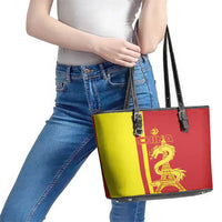 Custom China Leather Tote Bag Chinese Dragon With Eiffel Tower - Wonder Print Shop