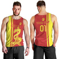Custom China Men Tank Top Chinese Dragon With Eiffel Tower - Wonder Print Shop
