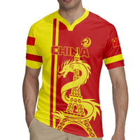 Custom China Rugby Jersey Chinese Dragon With Eiffel Tower - Wonder Print Shop