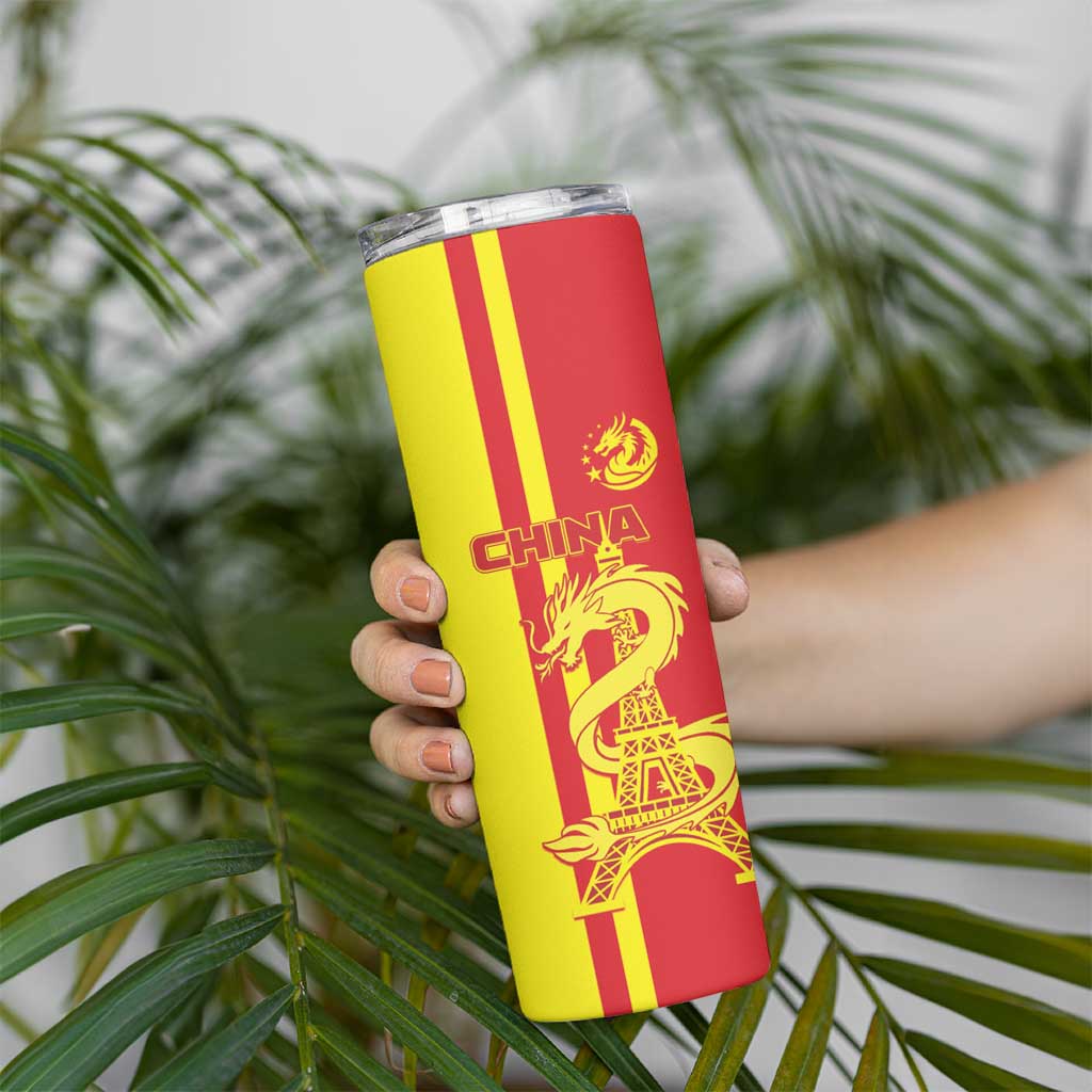 China Skinny Tumbler Chinese Dragon With Eiffel Tower - Wonder Print Shop