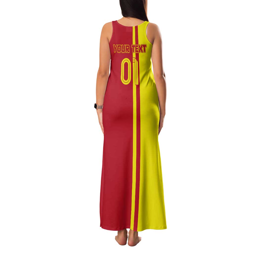 Custom China Tank Maxi Dress Chinese Dragon With Eiffel Tower - Wonder Print Shop