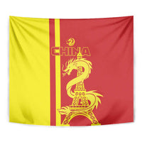 Custom China Tapestry Chinese Dragon With Eiffel Tower - Wonder Print Shop