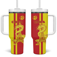 China Tumbler With Handle Chinese Dragon With Eiffel Tower - Wonder Print Shop