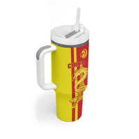 China Tumbler With Handle Chinese Dragon With Eiffel Tower - Wonder Print Shop