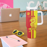 China Tumbler With Handle Chinese Dragon With Eiffel Tower - Wonder Print Shop