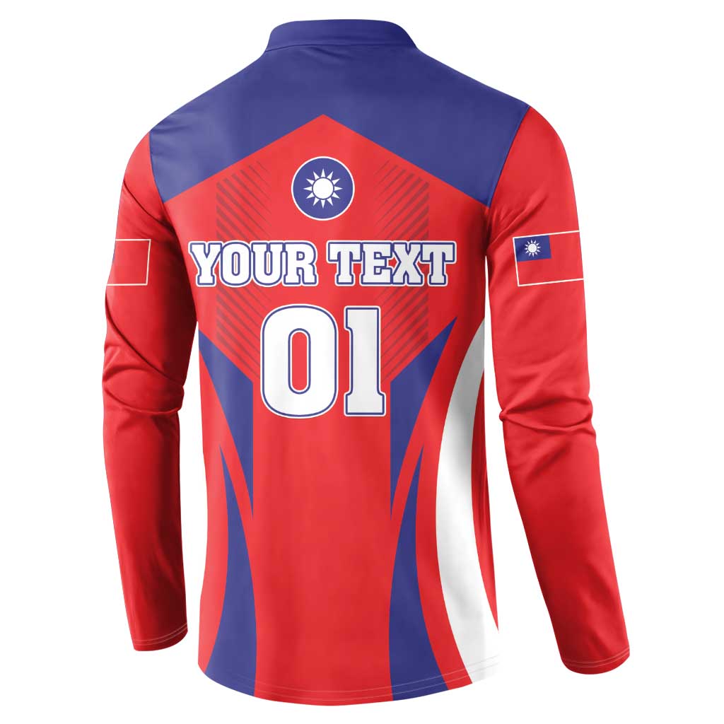 Custom Taiwan Button Sweatshirt Taiwanese Sporty Flag Style - Wonder Print Shop