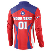 Custom Taiwan Button Sweatshirt Taiwanese Sporty Flag Style - Wonder Print Shop