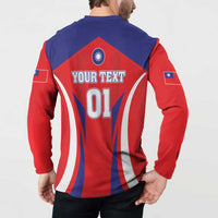 Custom Taiwan Button Sweatshirt Taiwanese Sporty Flag Style - Wonder Print Shop