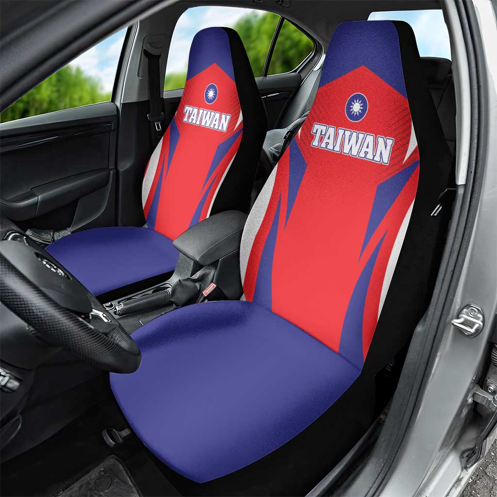 Custom Taiwan Car Seat Cover Taiwanese Sporty Flag Style - Wonder Print Shop