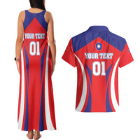Custom Taiwan Couples Matching Tank Maxi Dress and Hawaiian Shirt Taiwanese Sporty Flag Style - Wonder Print Shop
