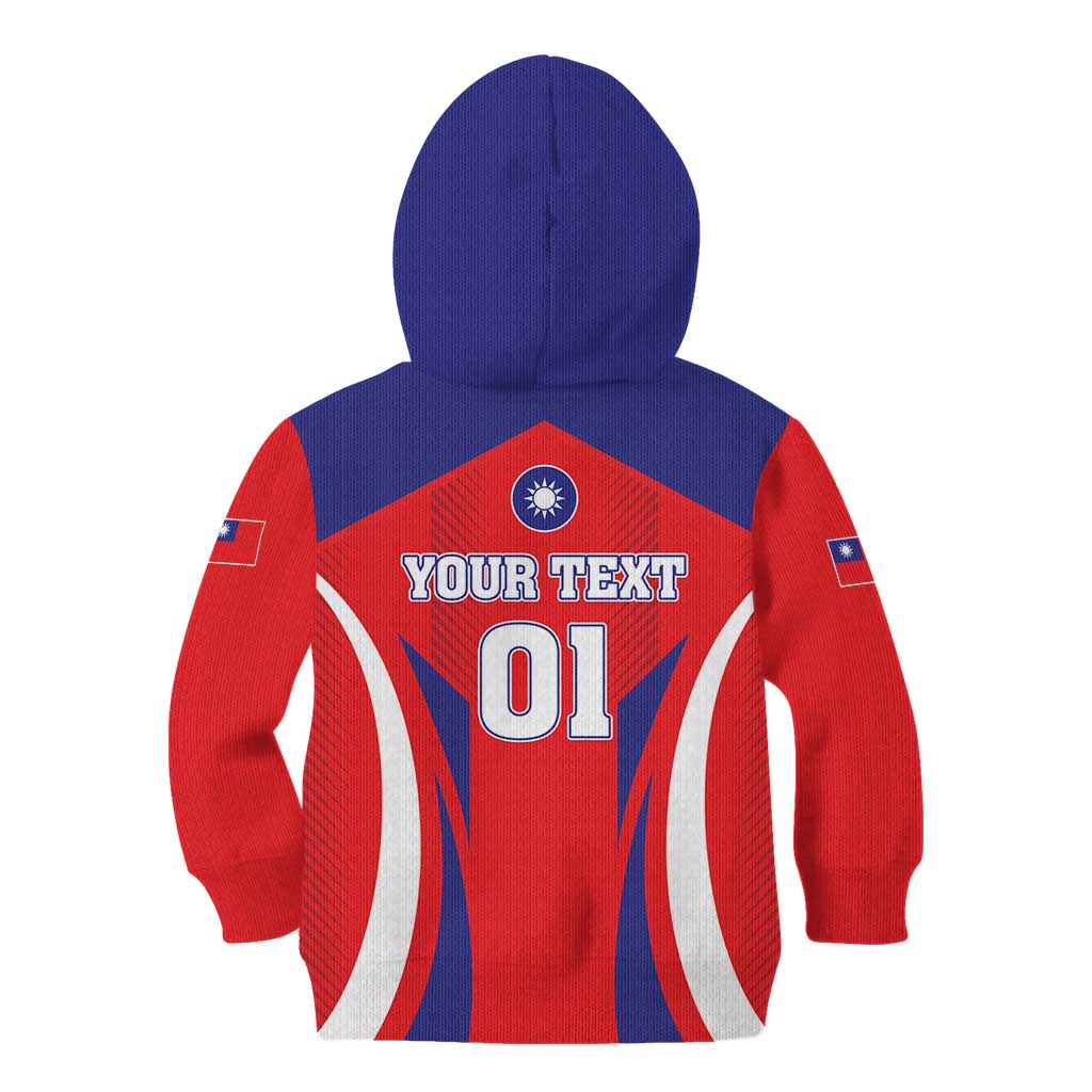 Custom Taiwan Kid Hoodie Taiwanese Sporty Flag Style - Wonder Print Shop