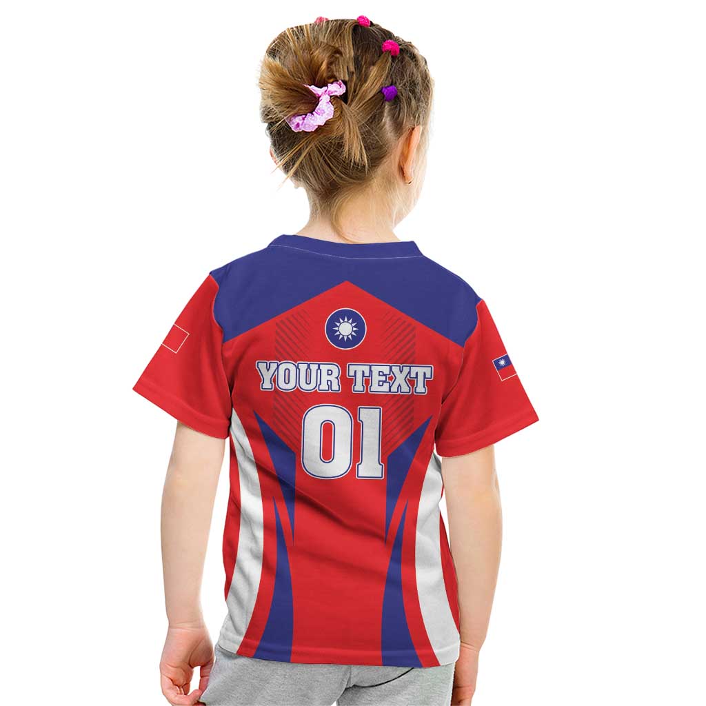 Custom Taiwan Kid T Shirt Taiwanese Sporty Flag Style - Wonder Print Shop