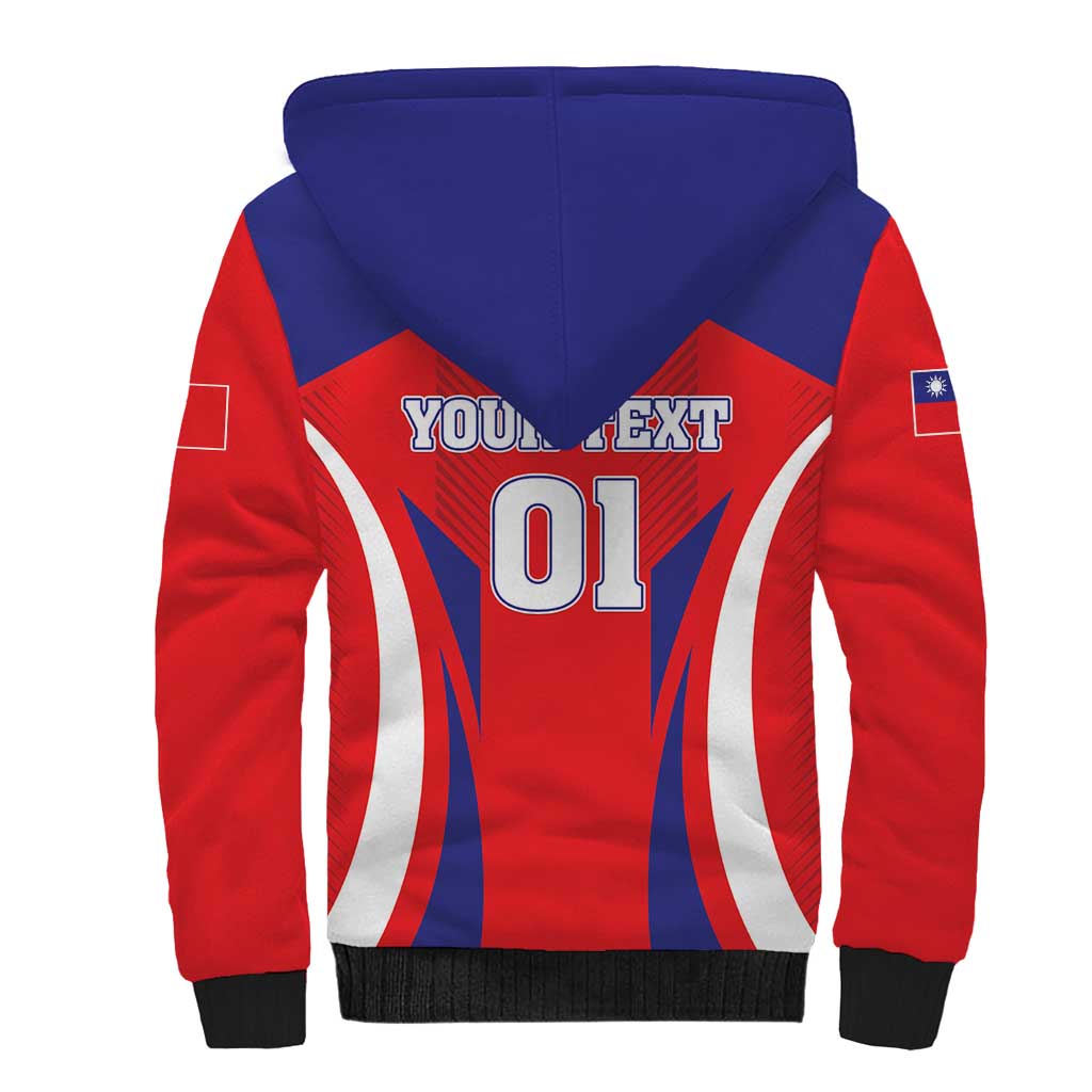 Custom Taiwan Sherpa Hoodie Taiwanese Sporty Flag Style - Wonder Print Shop