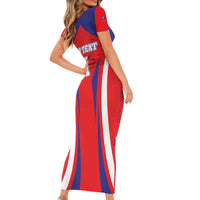 Custom Taiwan Short Sleeve Bodycon Dress Taiwanese Sporty Flag Style - Wonder Print Shop