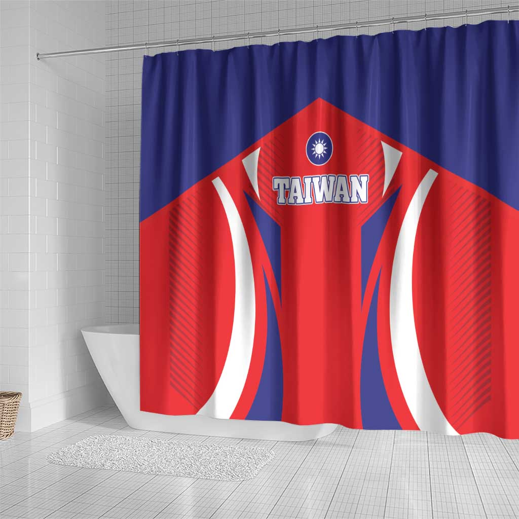 Custom Taiwan Shower Curtain Taiwanese Sporty Flag Style