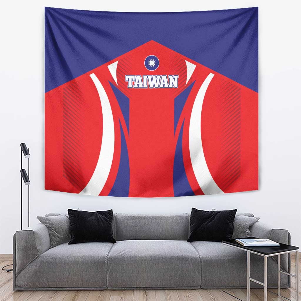 Custom Taiwan Tapestry Taiwanese Sporty Flag Style - Wonder Print Shop