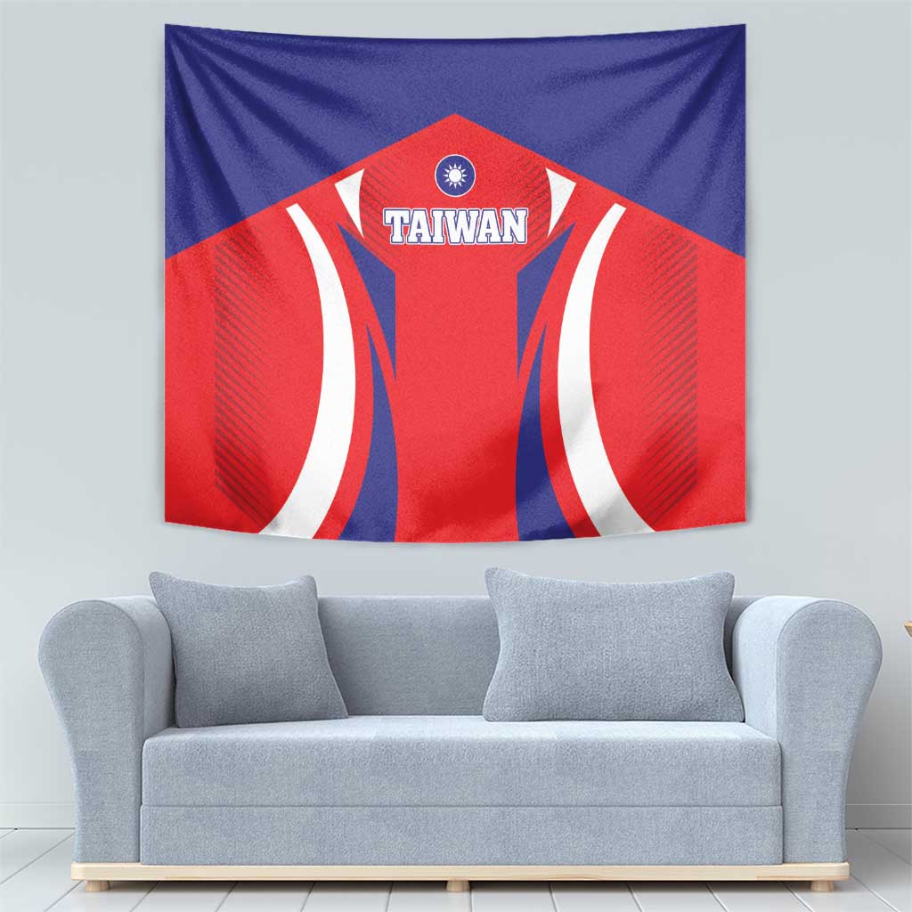 Custom Taiwan Tapestry Taiwanese Sporty Flag Style - Wonder Print Shop