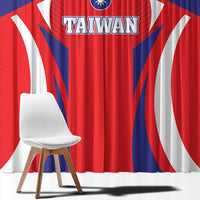 Custom Taiwan Window Curtain Taiwanese Sporty Flag Style - Wonder Print Shop