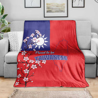 Personalized Proud To Be Taiwanese Blanket Flag Map Plum Blossom