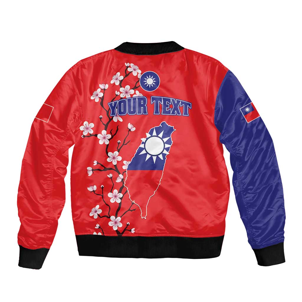 Personalized Proud To Be Taiwanese Bomber Jacket Flag Map Plum Blossom - Wonder Print Shop